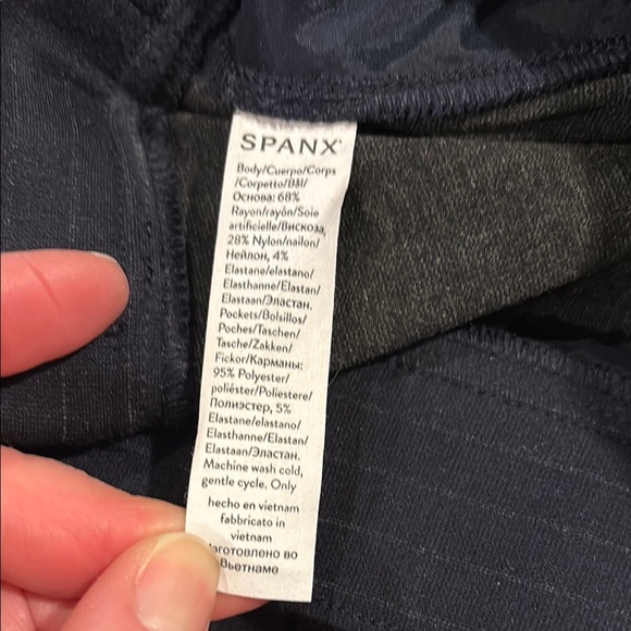 NWT SPANX Blue and Gray Ponte Perfect Pant Wide Leg Trousers Medium - Picture 8 of 9